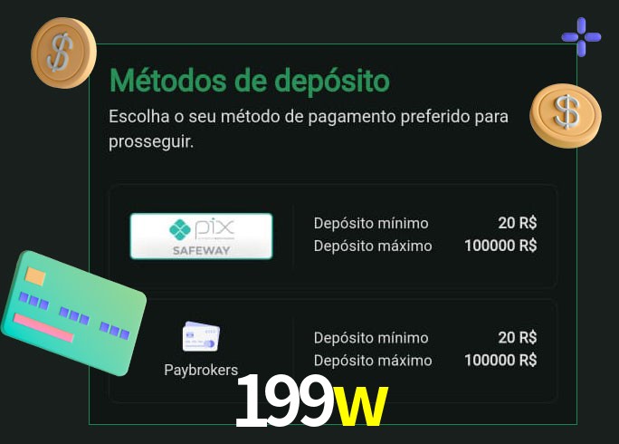 O cassino 199w oferece uma grande variedade de métodos de pagamento